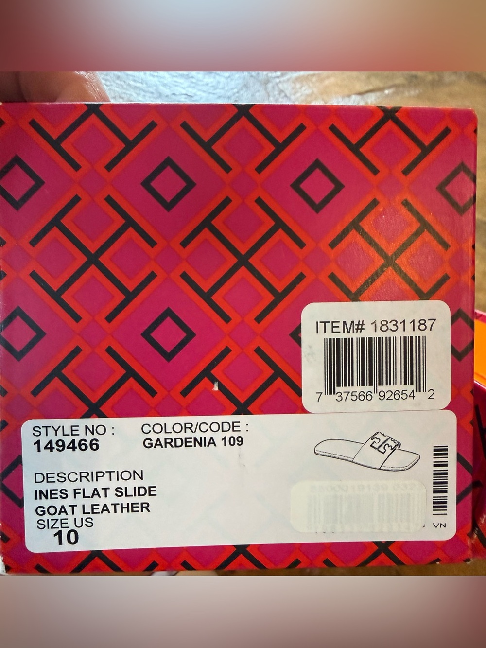 Tory Burch White Leather Slide Sandals with Logo Cutout - Picture 2 of 4